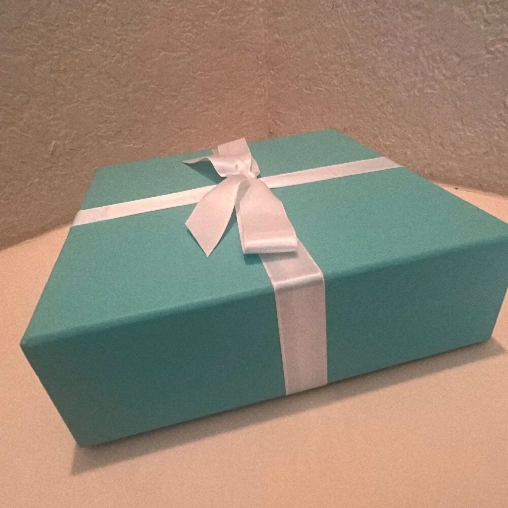 Tiffany & Co Iconic Blue Gift Box White Bow Storage Luxury Display Decor - Picture 3 of 10